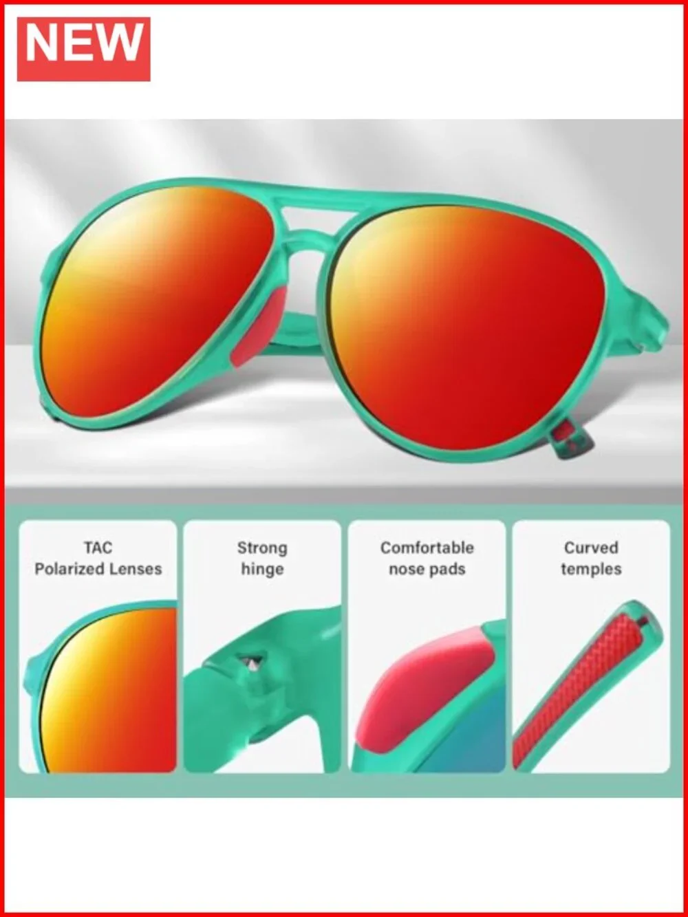 Polarized Aviator Sunglasses UV400 Protection Sports Style Unisex
